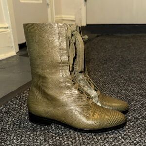 Stylish Olive Lace-Up Boots